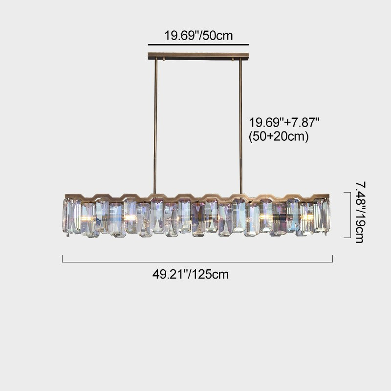 Lustre moderne en cristal avec abat-jour en cristal de luxe à 4/6 lumières pour salle à manger 