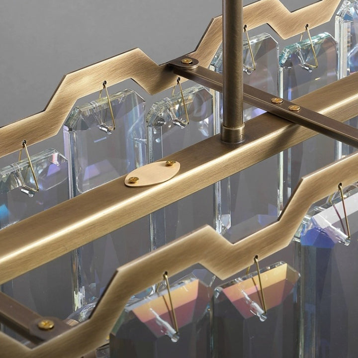 Lustre moderne en cristal avec abat-jour en cristal de luxe à 4/6 lumières pour salle à manger 
