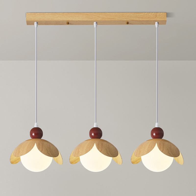 Contemporary Retro Bud Orb Iron Glass 1/3 - Light Chandelier For Living Room