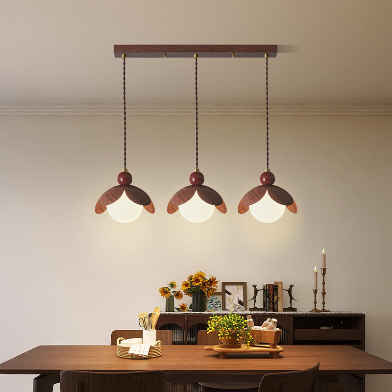 Contemporary Retro Bud Orb Iron Glass 1/3 - Light Chandelier For Living Room