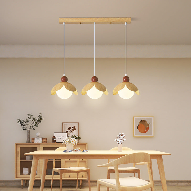 Contemporary Retro Bud Orb Iron Glass 1/3 - Light Chandelier For Living Room