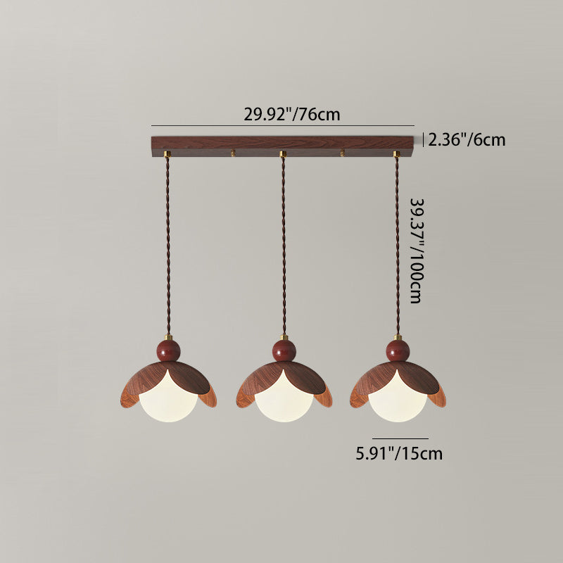 Contemporary Retro Bud Orb Iron Glass 1/3 - Light Chandelier For Living Room