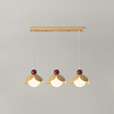 Contemporary Retro Bud Orb Iron Glass 1/3 - Light Chandelier For Living Room
