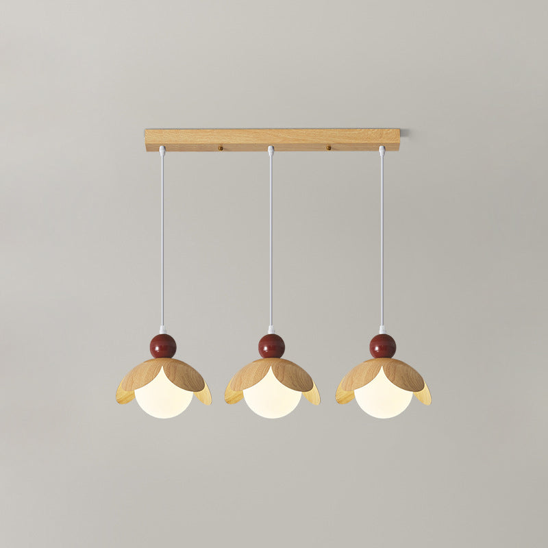 Contemporary Retro Bud Orb Iron Glass 1/3 - Light Chandelier For Living Room