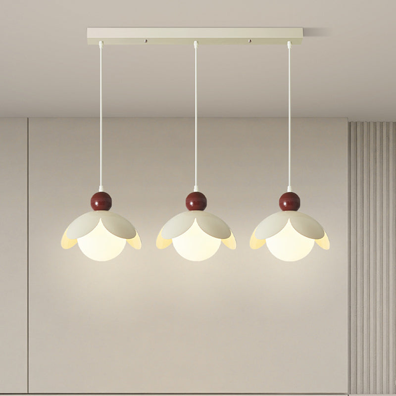 Contemporary Retro Bud Orb Iron Glass 1/3 - Light Chandelier For Living Room