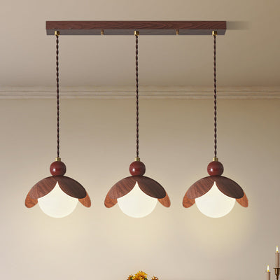 Contemporary Retro Bud Orb Iron Glass 1/3 - Light Chandelier For Living Room