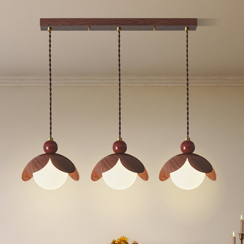 Contemporary Retro Bud Orb Iron Glass 1/3 - Light Chandelier For Living Room