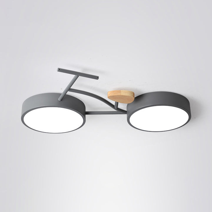 Lumière de plafond LED encastrée contemporaine créative en fer, bois et acrylique pour chambre 