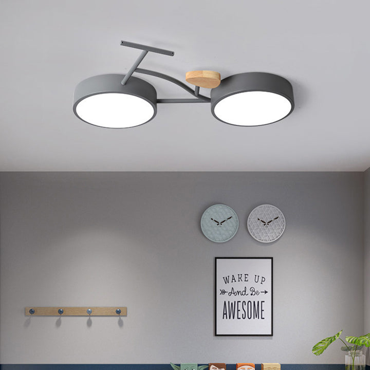 Lumière de plafond LED encastrée contemporaine créative en fer, bois et acrylique pour chambre 