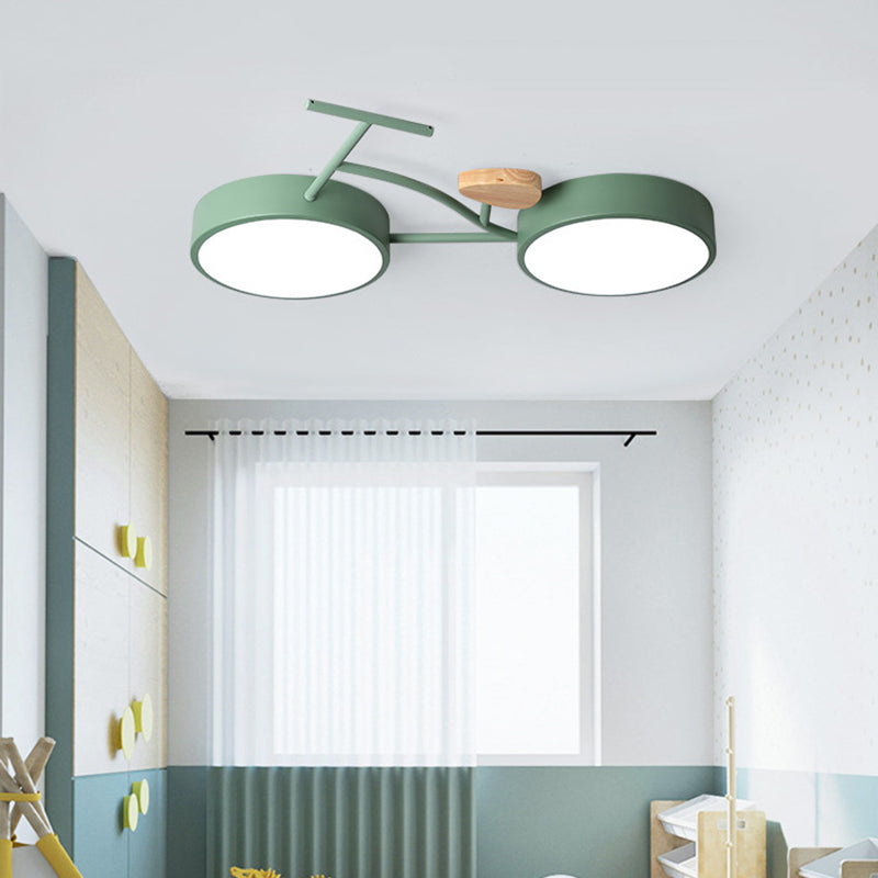 Lumière de plafond LED encastrée contemporaine créative en fer, bois et acrylique pour chambre 