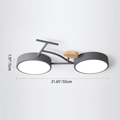 Luz de techo empotrada LED de acrílico y hierro con madera creativa contemporánea para dormitorio 