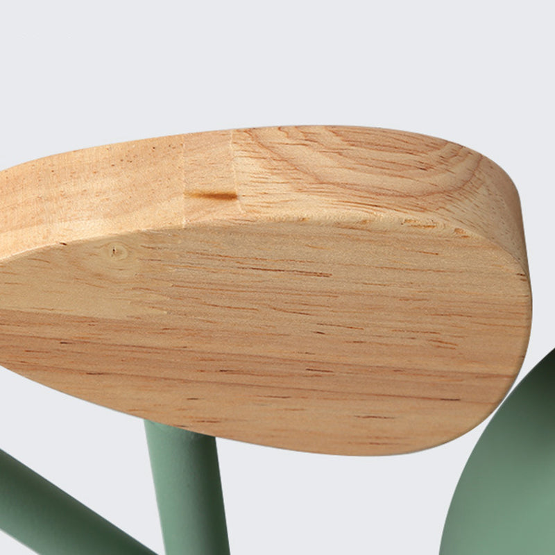 Luz de techo empotrada LED de acrílico y hierro con madera creativa contemporánea para dormitorio 