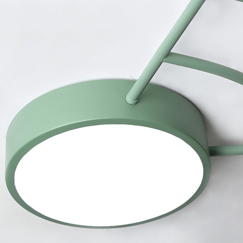 Luz de techo empotrada LED de acrílico y hierro con madera creativa contemporánea para dormitorio 