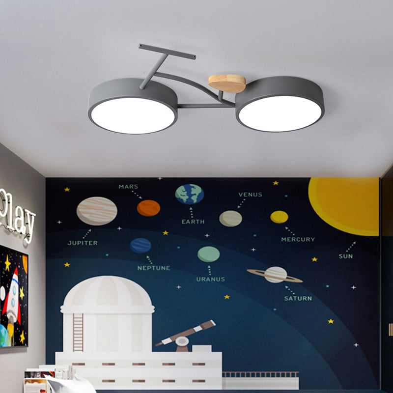 Lumière de plafond LED encastrée contemporaine créative en fer, bois et acrylique pour chambre 