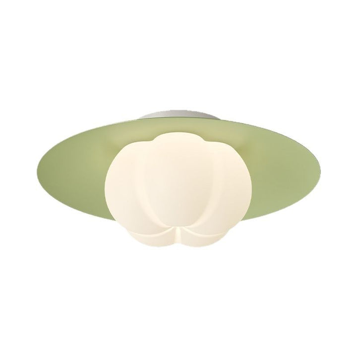 Plafonnier à LED en fer moulé par rotation en forme de disque de citrouille crème nordique contemporain pour couloirs 
