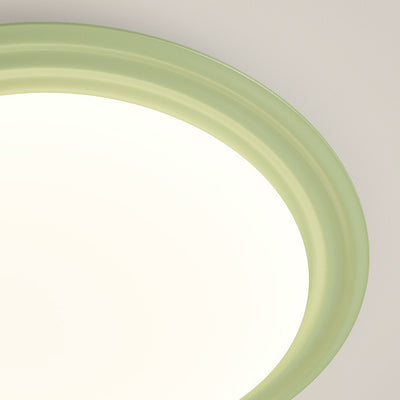 Contemporary Nordic Cream Pumpkin Disc Iron Roto-molding LED Flush Mount Ceiling Light For Hallways