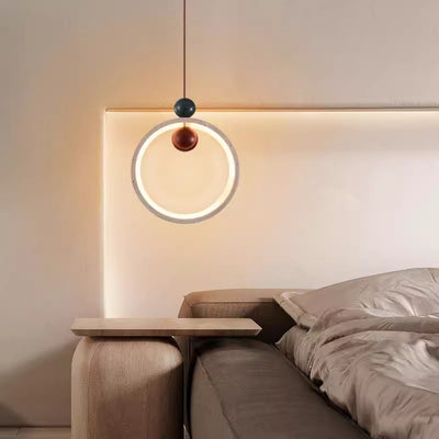 Traditional Japanese Dome Round Circle Colored Travertine Yellow Travertine LED Pendant Light For Bedroom