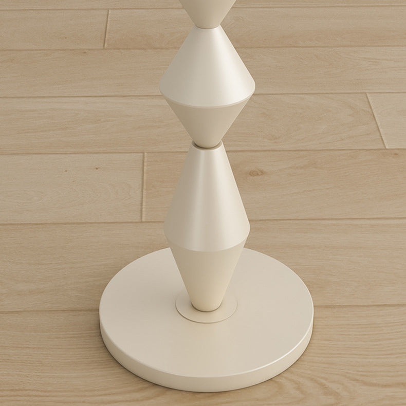 Abat-jour en tissu trapézoïdal nordique contemporain avec base ronde, lampe de sol à 1 lumière pour salon 