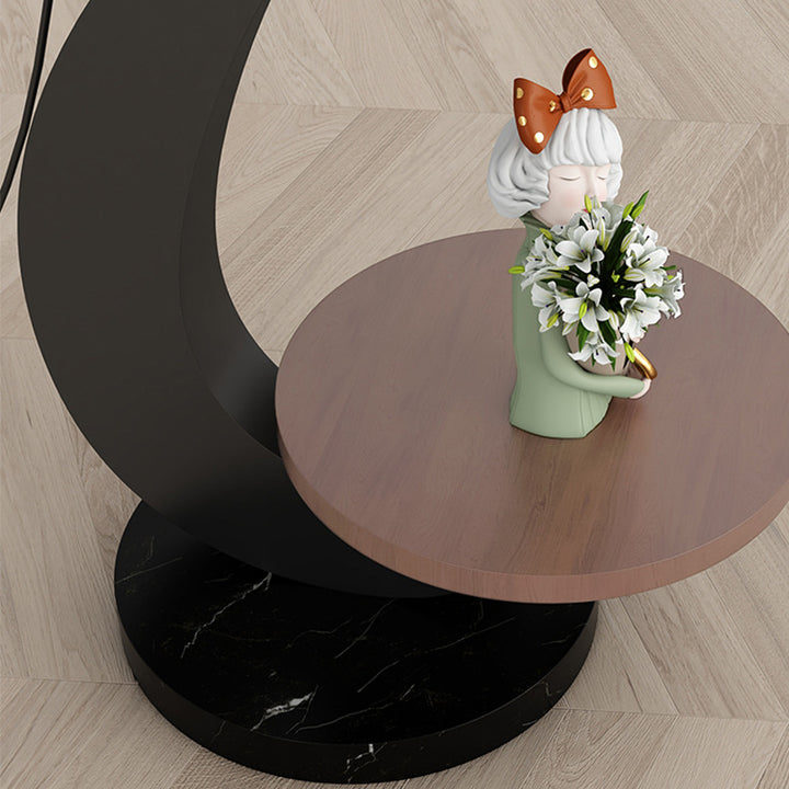 Abat-jour en bois de citrouille nordique contemporain en fer 1 - Lampe de sol pour salon 