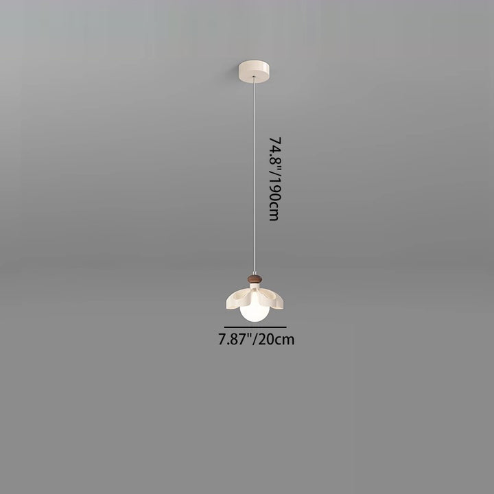 Contemporary Nordic Cream Flower Iron PE Orb 1/3 - Light Chandelier For Dining Room