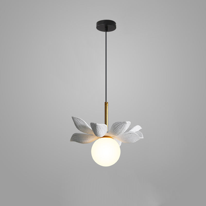 Pétales de Lotus Scandinaves Contemporains Résine Orbe Verre 1 - Suspension Luminaire Pour Salle à Manger 