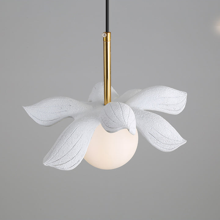 Pétales de Lotus Scandinaves Contemporains Résine Orbe Verre 1 - Suspension Luminaire Pour Salle à Manger 