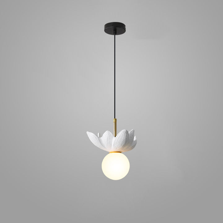 Pétales de Lotus Scandinaves Contemporains Résine Orbe Verre 1 - Suspension Luminaire Pour Salle à Manger 