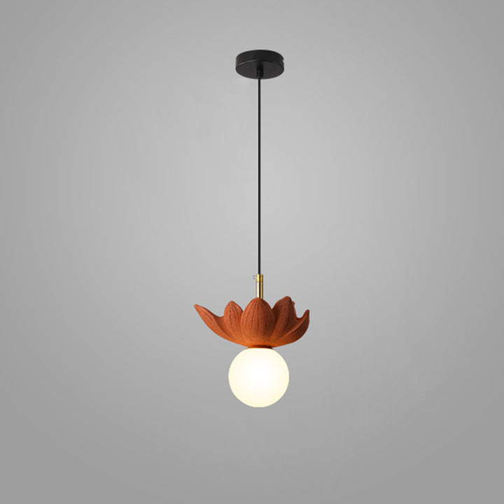 Pétales de Lotus Scandinaves Contemporains Résine Orbe Verre 1 - Suspension Luminaire Pour Salle à Manger 