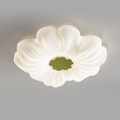 Plafonnier LED monté au ras du plafond en fer PE avec fleurs nordiques contemporaines pour chambre 
