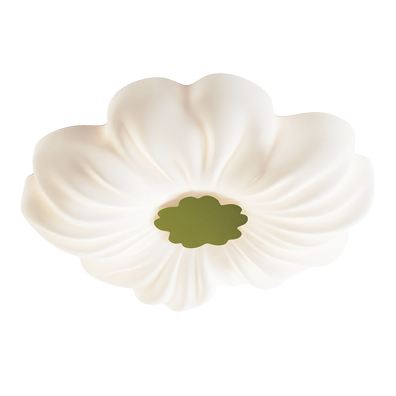 Plafonnier LED monté au ras du plafond en fer PE avec fleurs nordiques contemporaines pour chambre 