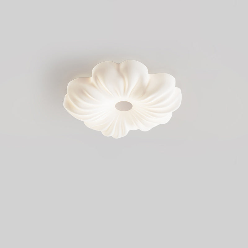 Plafonnier LED monté au ras du plafond en fer PE avec fleurs nordiques contemporaines pour chambre 