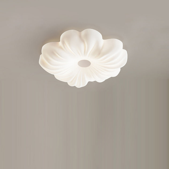 Contemporary Nordic Flower Iron PE LED Flush Mount Ceiling Light For Bedroom