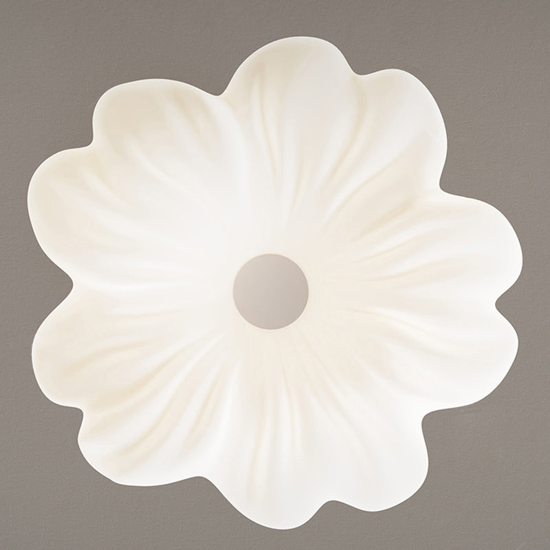 Plafonnier LED monté au ras du plafond en fer PE avec fleurs nordiques contemporaines pour chambre 