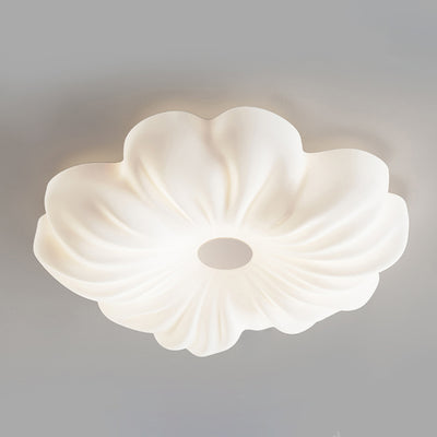 Plafonnier LED monté au ras du plafond en fer PE avec fleurs nordiques contemporaines pour chambre 