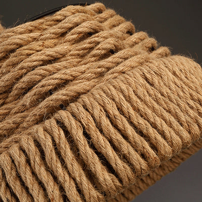 Contemporain industriel trapèze en fer corde de chanvre tissage 1 - Suspension lumineuse pour salle à manger 