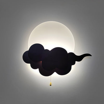 Traditionelle japanische Wolken-Eichen-Acryl-LED-Wandleuchte für das Wohnzimmer 