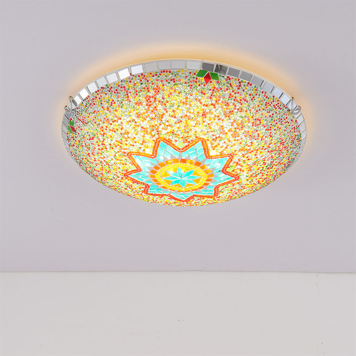 Traditionelle Tiffany-Halbrund-Hardware-Glas 2/3/4 - Licht-Deckenleuchte für das Wohnzimmer 