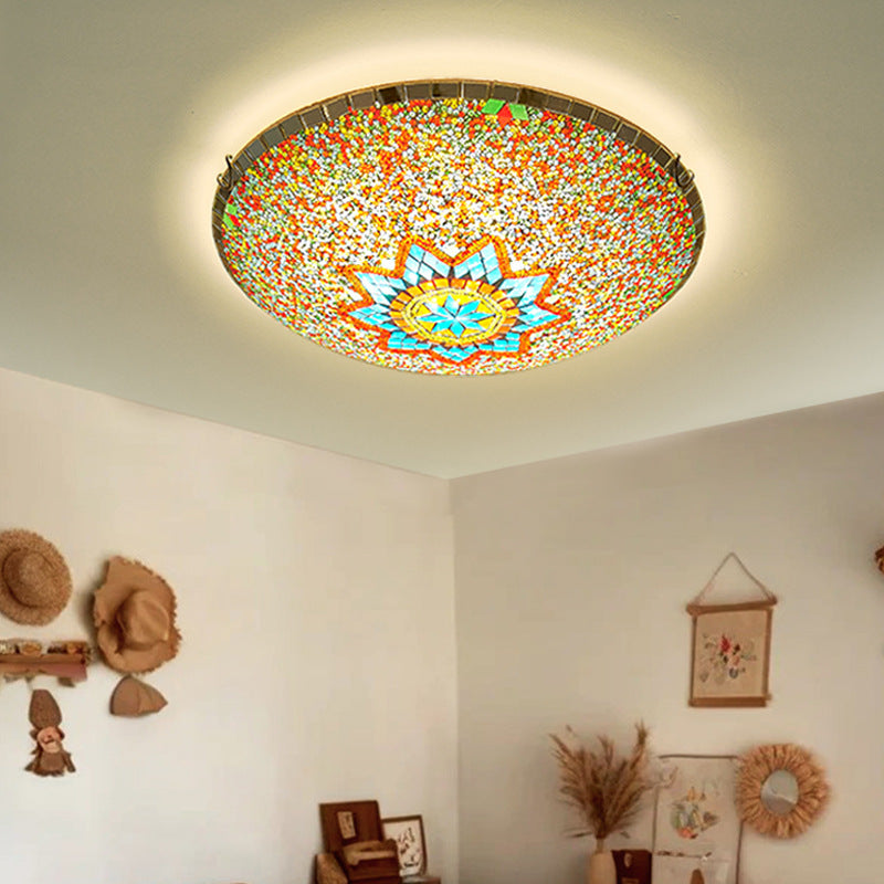 Traditionelle Tiffany-Halbrund-Hardware-Glas 2/3/4 - Licht-Deckenleuchte für das Wohnzimmer 