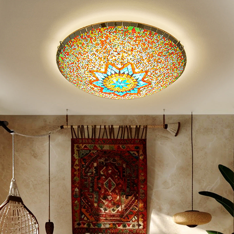 Traditionelle Tiffany-Halbrund-Hardware-Glas 2/3/4 - Licht-Deckenleuchte für das Wohnzimmer 