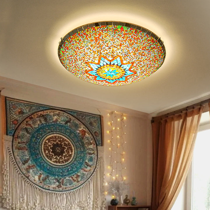 Traditionelle Tiffany-Halbrund-Hardware-Glas 2/3/4 - Licht-Deckenleuchte für das Wohnzimmer 