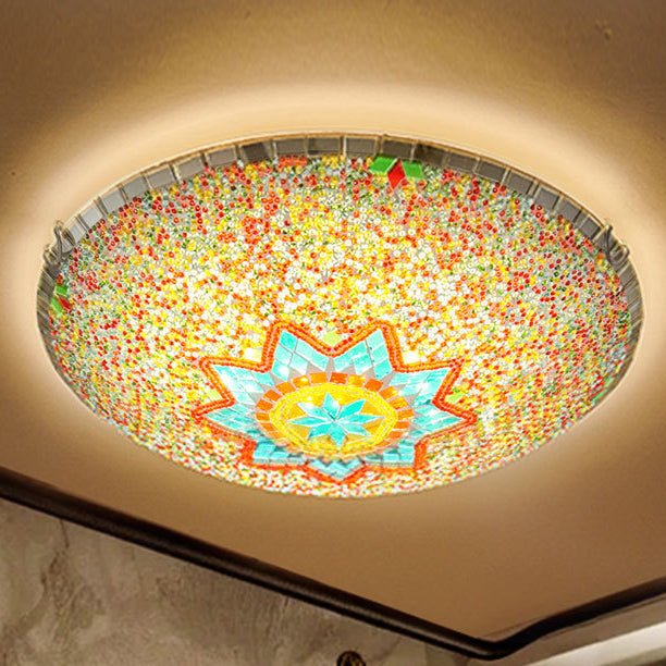 Traditionelle Tiffany-Halbrund-Hardware-Glas 2/3/4 - Licht-Deckenleuchte für das Wohnzimmer 