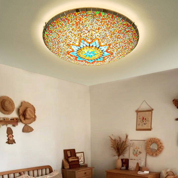 Traditionelle Tiffany-Halbrund-Hardware-Glas 2/3/4 - Licht-Deckenleuchte für das Wohnzimmer 