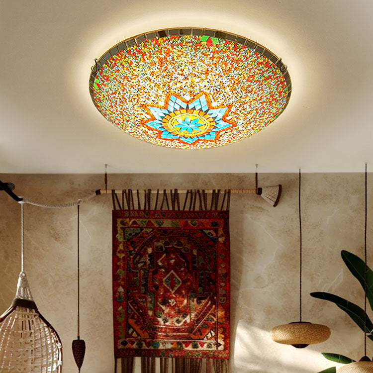 Traditionelle Tiffany-Halbrund-Hardware-Glas 2/3/4 - Licht-Deckenleuchte für das Wohnzimmer 