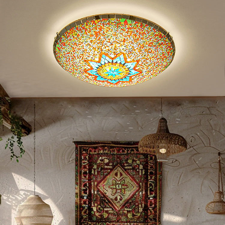 Traditionelle Tiffany-Halbrund-Hardware-Glas 2/3/4 - Licht-Deckenleuchte für das Wohnzimmer 