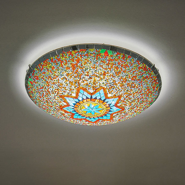 Traditionelle Tiffany-Halbrund-Hardware-Glas 2/3/4 - Licht-Deckenleuchte für das Wohnzimmer 