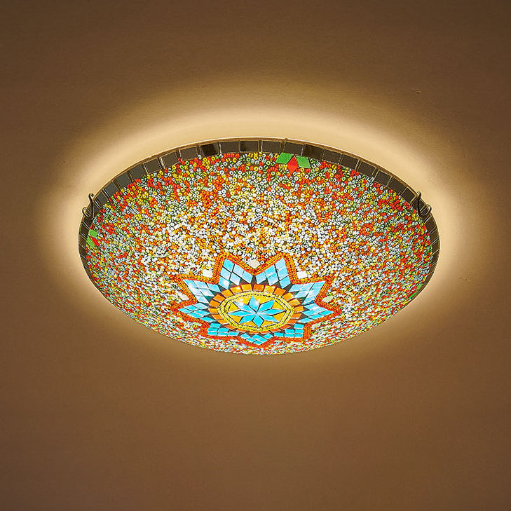 Traditionelle Tiffany-Halbrund-Hardware-Glas 2/3/4 - Licht-Deckenleuchte für das Wohnzimmer 