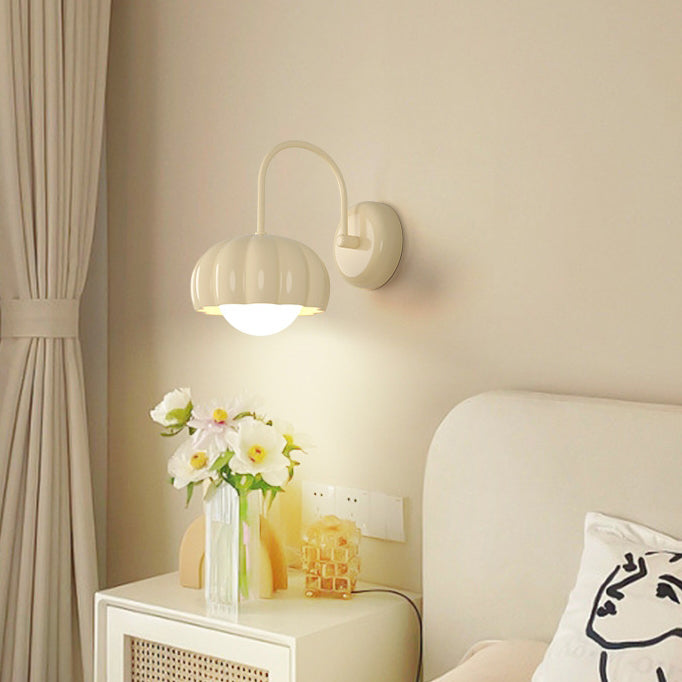 Applique murale contemporaine nordique en résine de citrouille crème avec matériel PE 1 - lampe pour chambre à coucher 