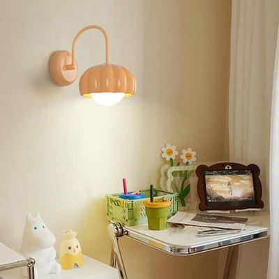 Applique murale contemporaine nordique en résine de citrouille crème avec matériel PE 1 - lampe pour chambre à coucher 