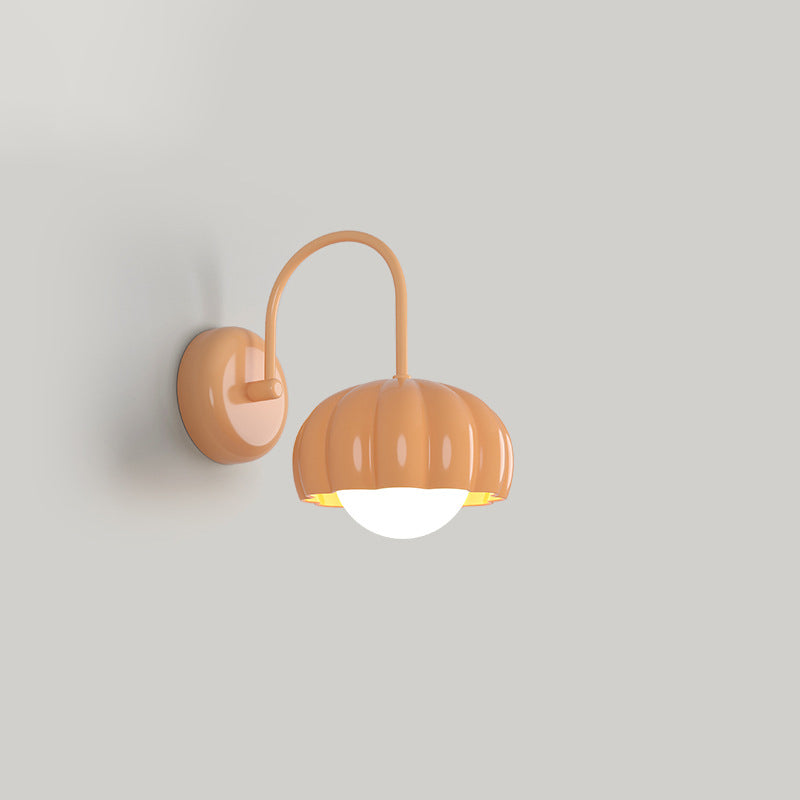 Applique murale contemporaine nordique en résine de citrouille crème avec matériel PE 1 - lampe pour chambre à coucher 