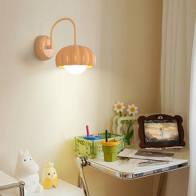Applique murale contemporaine nordique en résine de citrouille crème avec matériel PE 1 - lampe pour chambre à coucher 